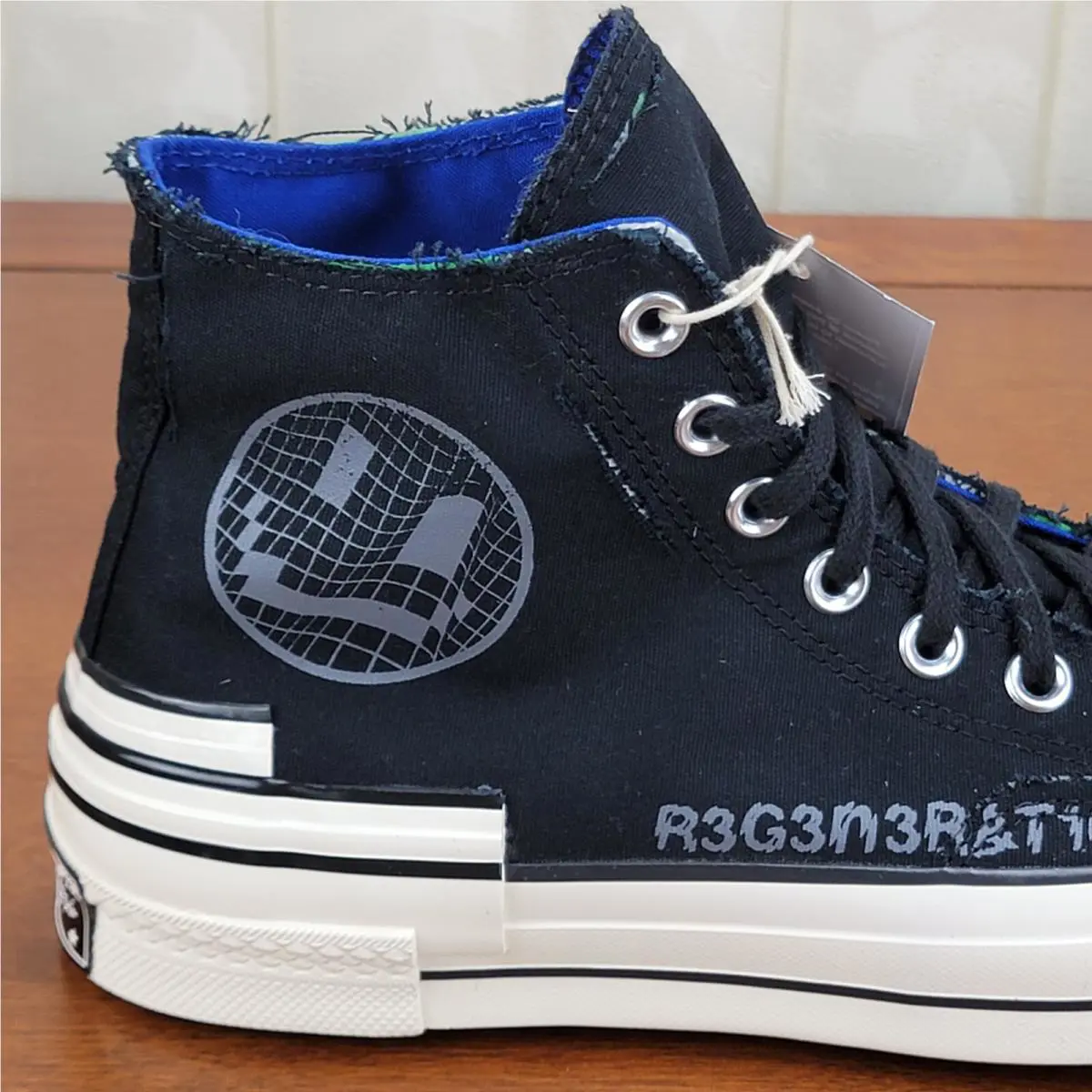 Converse shoes - Converse Chuck 70 Hacked Heel Hi - A02407C - Black / Iron Grey / Blue (UPC: 194433765558) 9