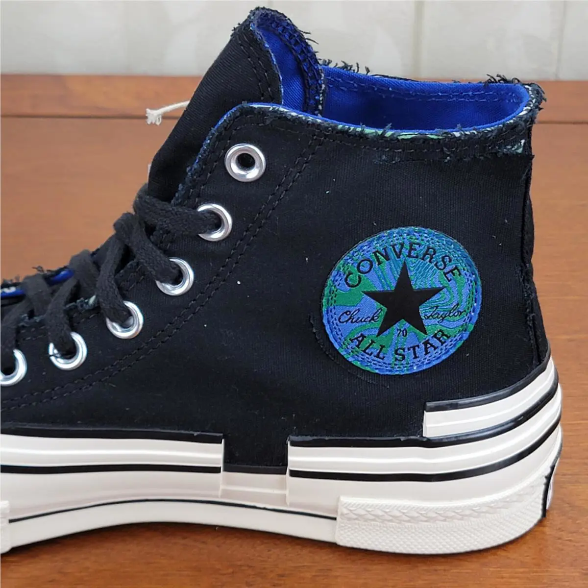 Converse shoes - Converse Chuck 70 Hacked Heel Hi - A02407C - Black / Iron Grey / Blue (UPC: 194433765558) 12