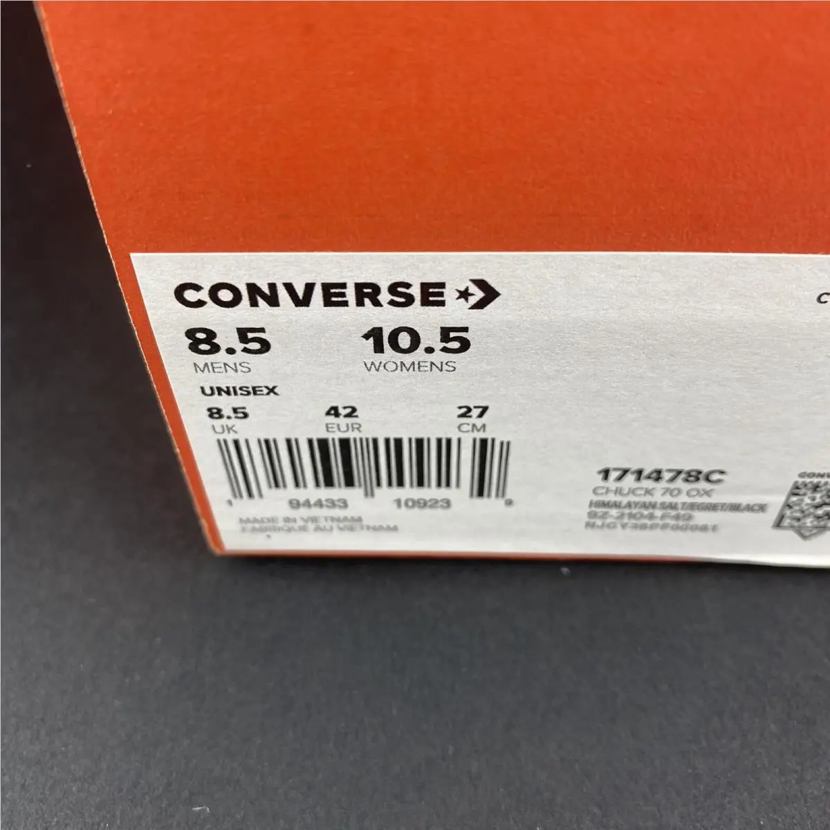 Converse shoes - Converse Chuck 70 Ox - Chuck - 171478C - Himalayan Salt / Egret / Black 10