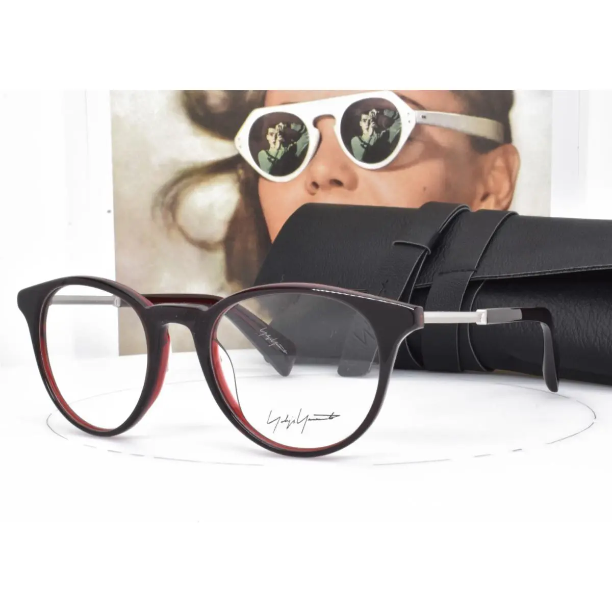 Eyeglasses Dark Wine Red Panto Cat Eye 50-20-140 1009 219 by Yohji Yamamoto