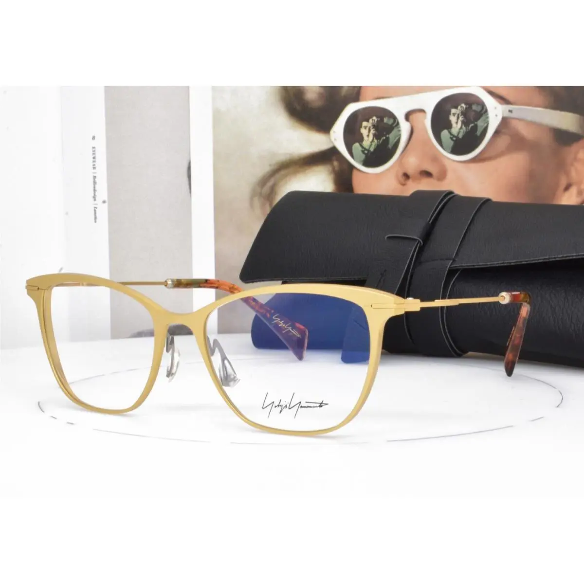 Yohji Yamamoto Eyeglasses Gold Cat Eye Titanium 53-17-145 3030 464