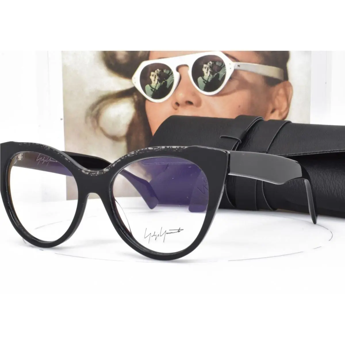 Yohji Yamamoto Eyeglasses Black France Cat Eye 54-17-145 1034 019