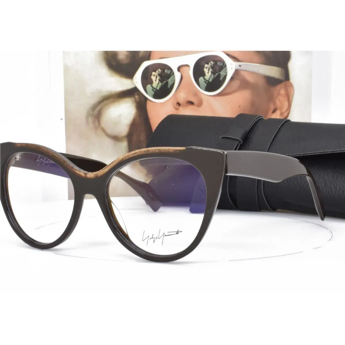 Yohji Yamamoto Eyeglasses 山本 耀司 Brown Cat Eye France 54-17-145 1034 115