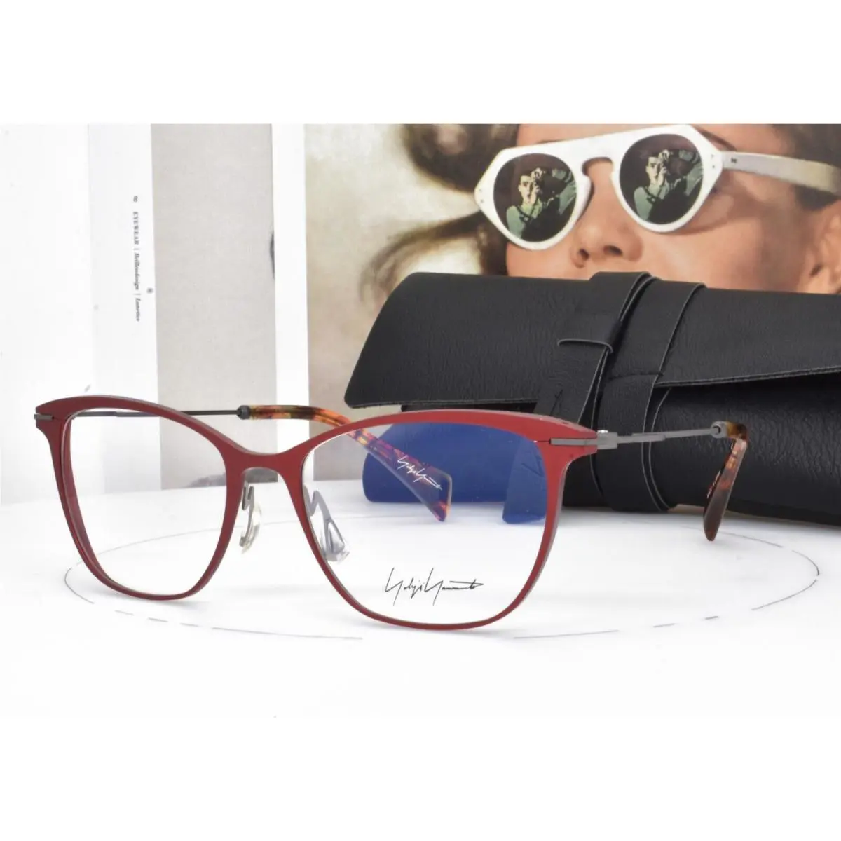 Eyeglasses Red Cat Eye Titanium 53-17-145 3030 264 by Yohji Yamamoto