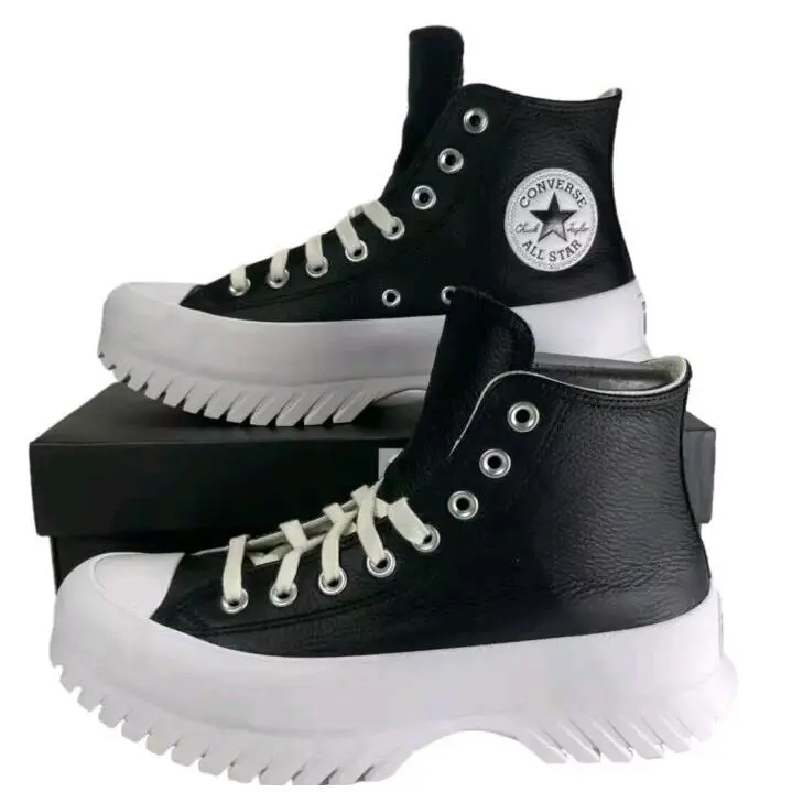 Converse Ctas Lugged 2.0 Leather Black Sneaker Boot A03704C 9.5 Mens 11.5 Womans - Black
