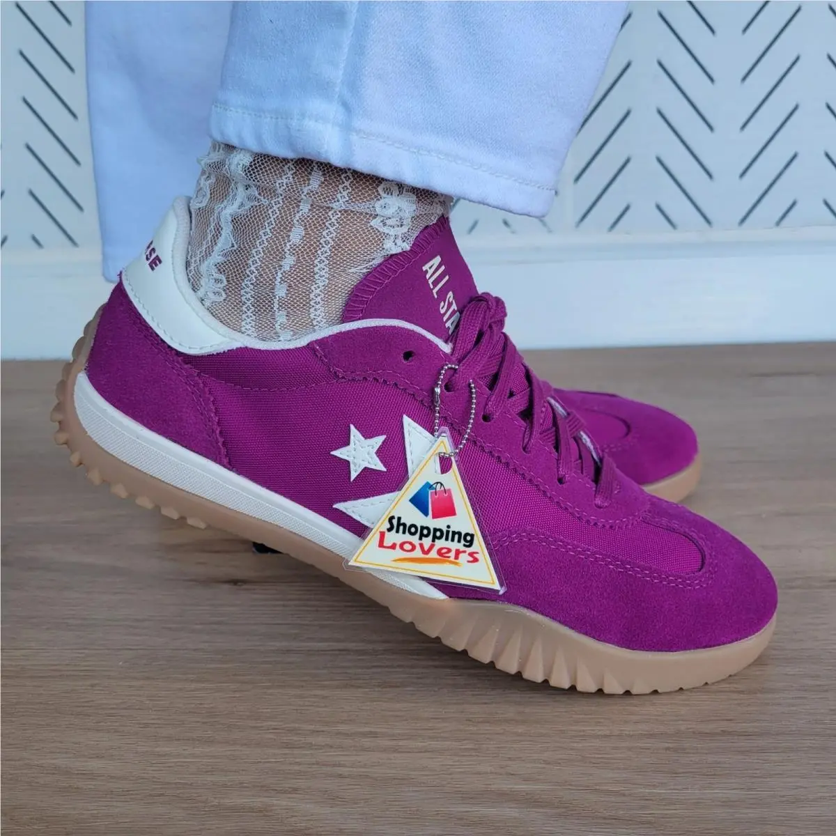 ⭐converse Run Star Trainer Ox Suede 7.5 Womens Shoes Sneakers Violet A13361C