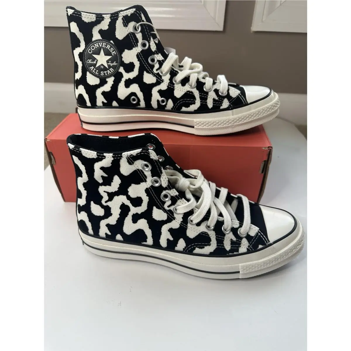 Converse Chuck 70 Leopard Remix Sneakers Shoes Black A12350C US Mens 8 Womens 10