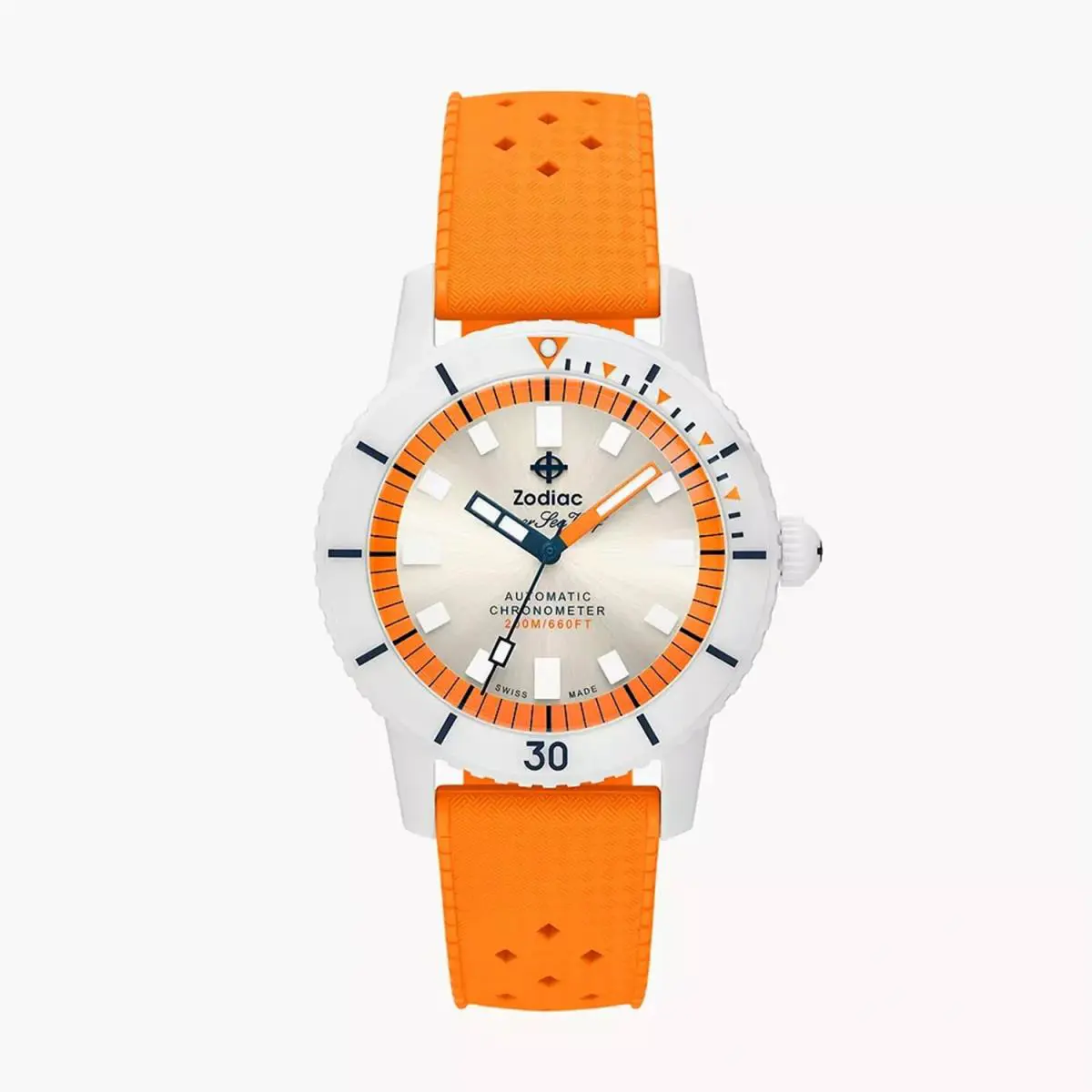 Zodiac Super Sea Wolf Ceramic Compression Diver Automatic Rubber Strap ZO9591