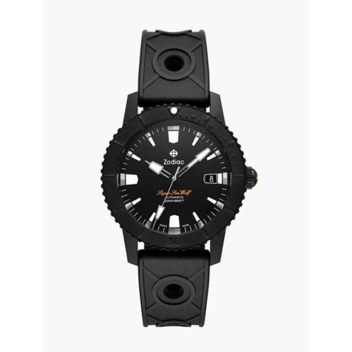 Zodiac Super Sea Wolf Men`s Black Watch 200M WR Reference ZO9289 Lmtd ED