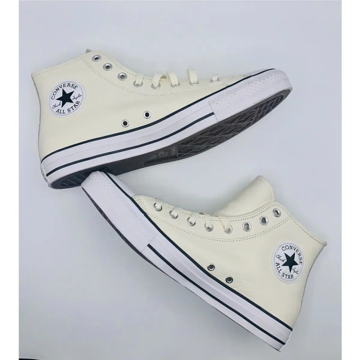 Converse shoes - Converse Chuck Taylor All Star Tumbled Leather High Top - A01462C - Gray (UPC: 194433939003) 0