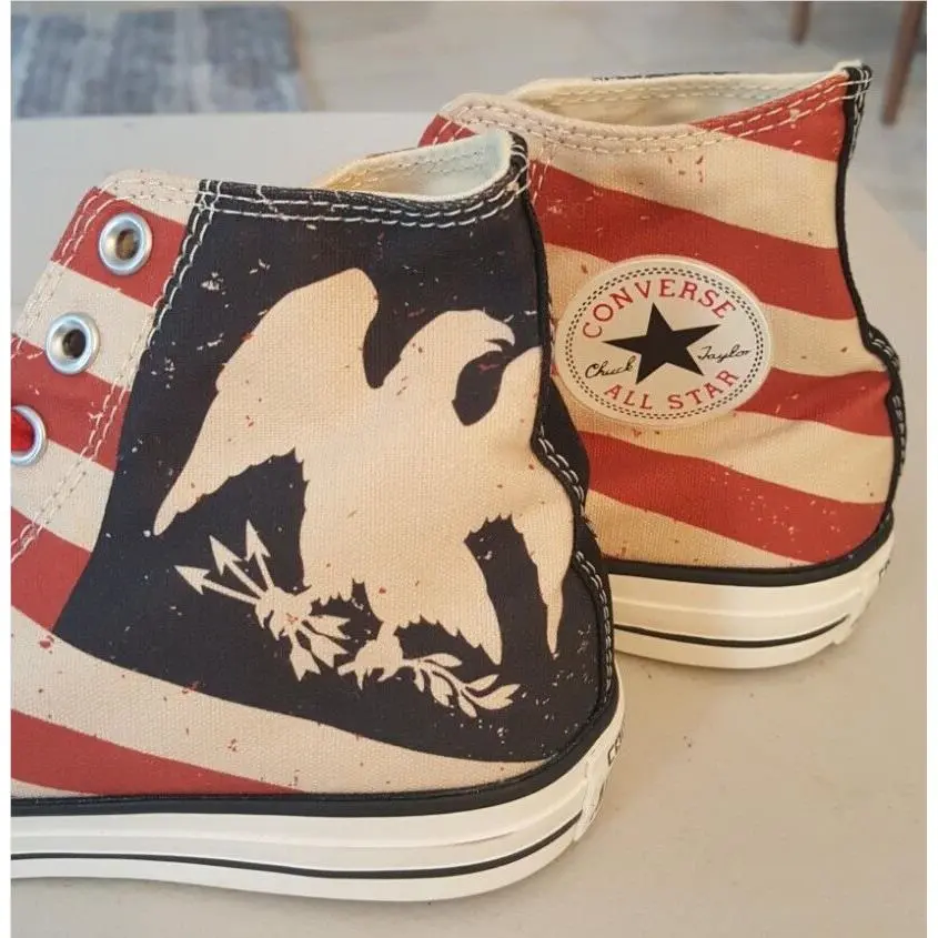 Converse shoes - Converse Chuck Taylor All Star High Top - USA VINTAGE AMERICAN FLAG - Red, White, Blue 3