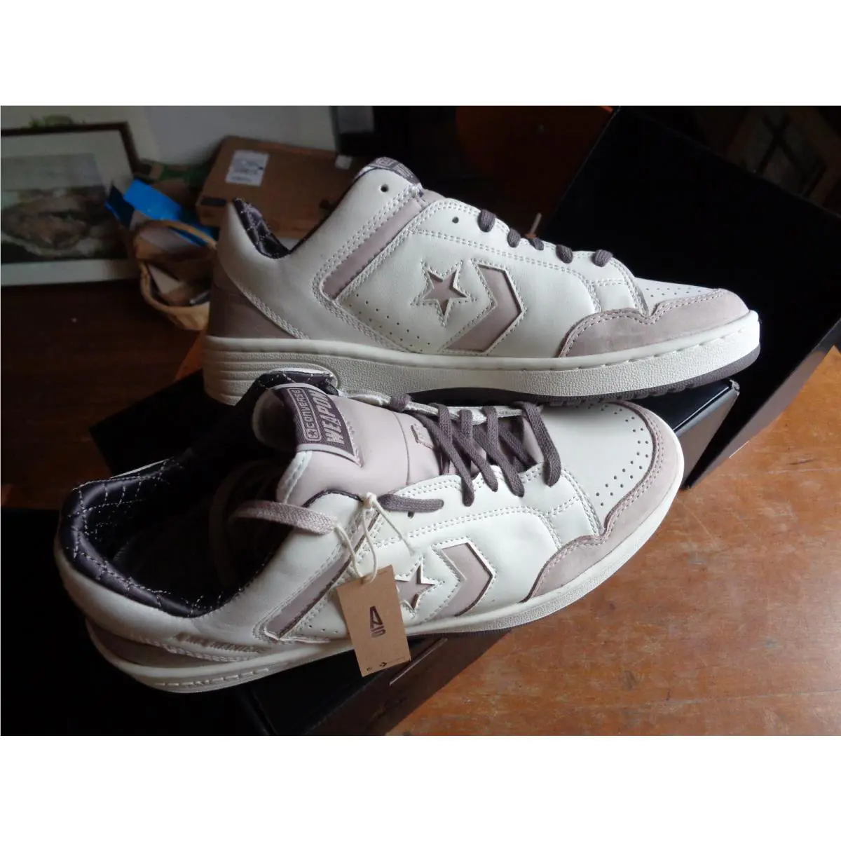 Converse shoes - A Ma Maniere Converse Weapon - A13560C - Cream/Tan-Violet Ore 4