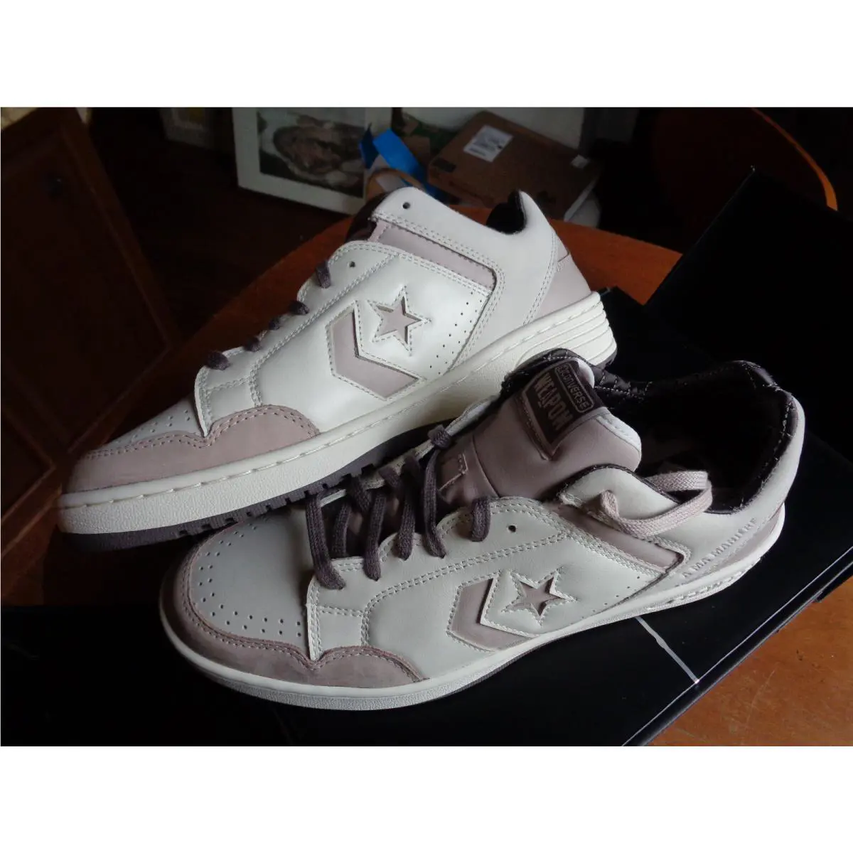 Converse shoes - A Ma Maniere Converse Weapon - A13560C - Cream/Tan-Violet Ore 6