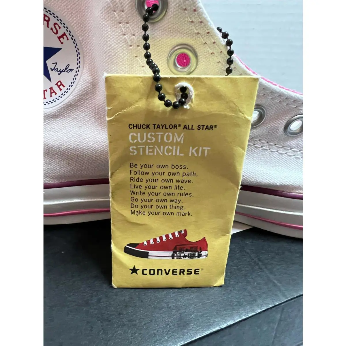 Converse shoes - WHITE/PINK - converese print - 1Q886 6
