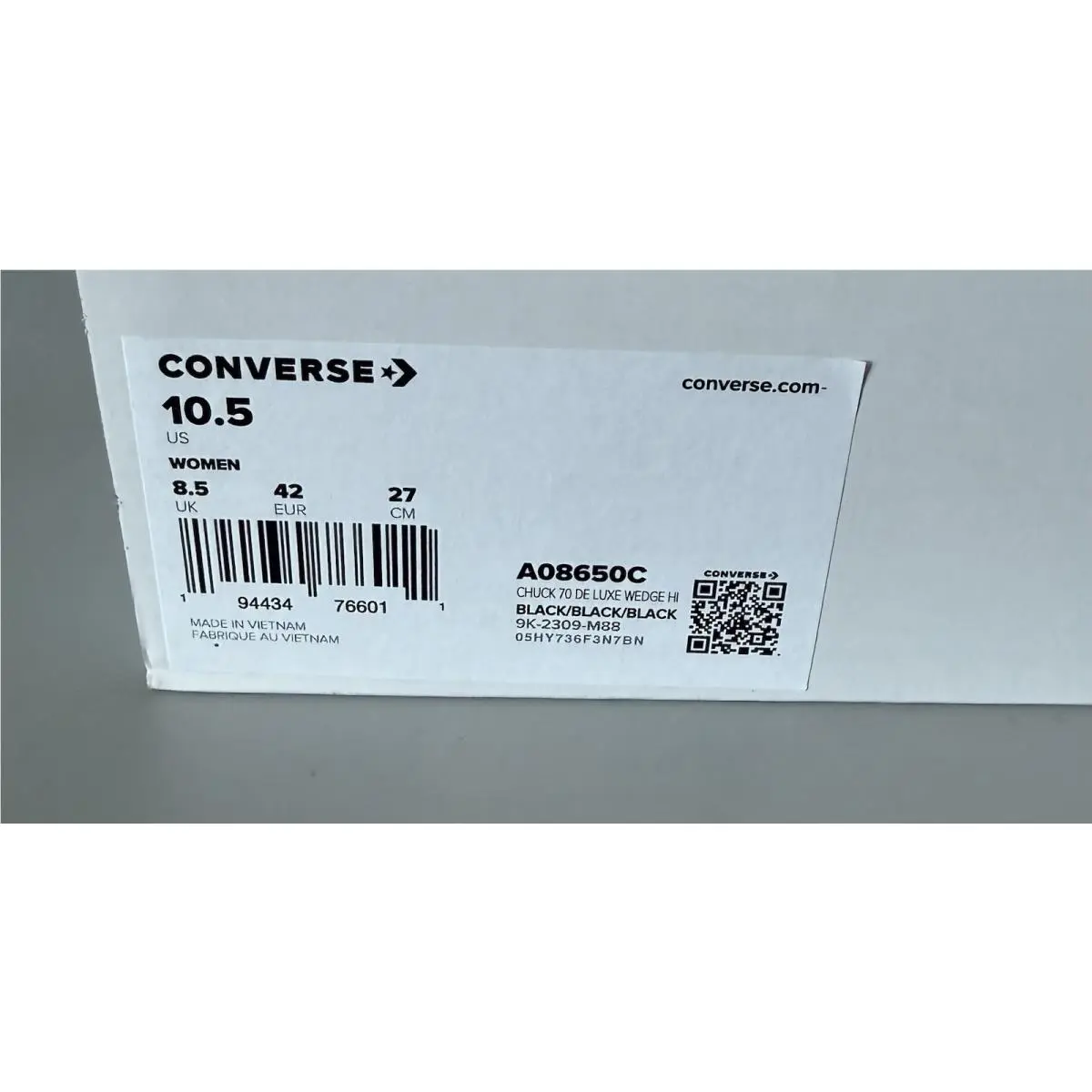 Converse shoes - Luxe Wedge - Luxe Wedge - A08650C - Black (UPC: 0194434766011) 10