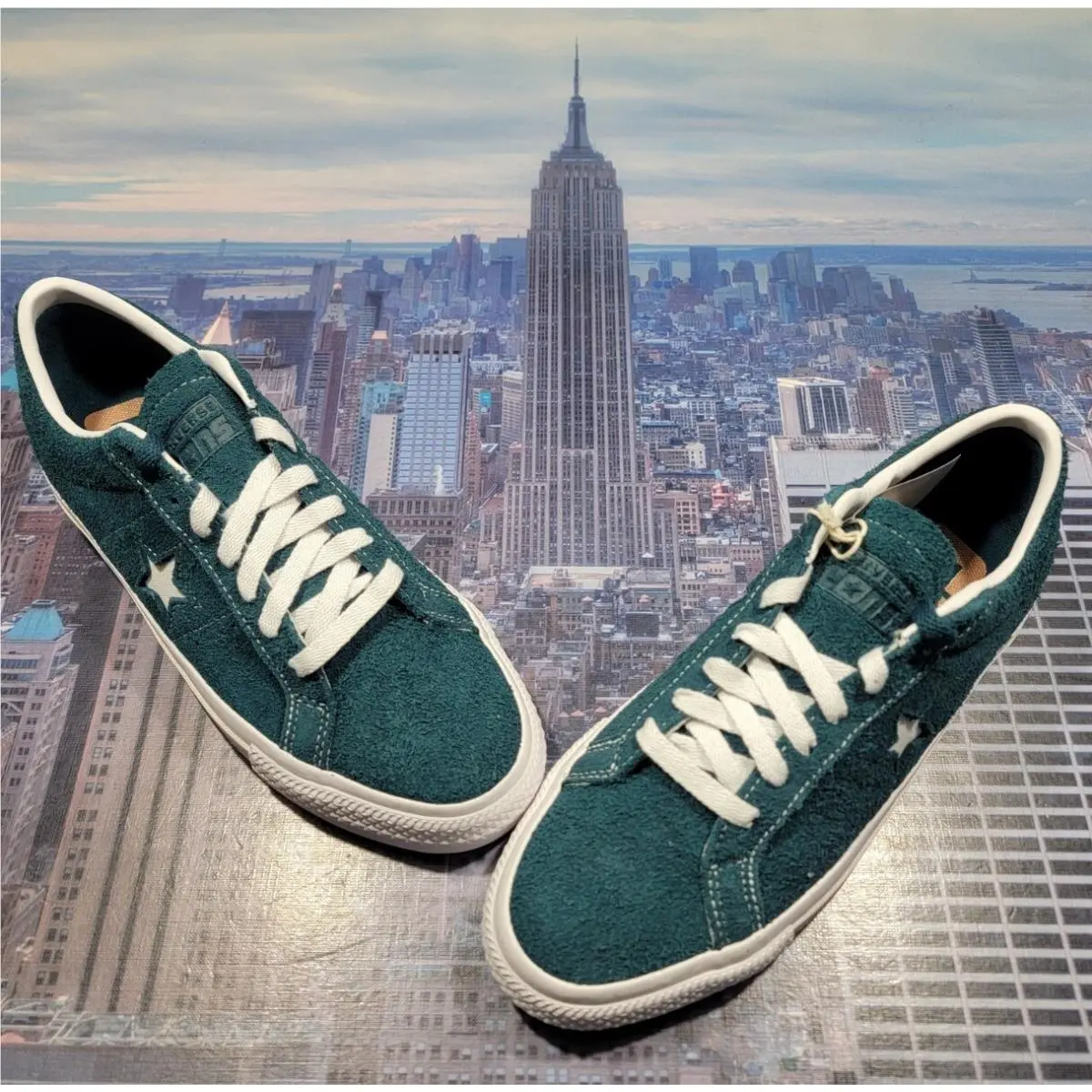 One Star Pro Ox Low Top Vintage Suede Midnight Turquoise Sz 8.5 A03218c by Converse