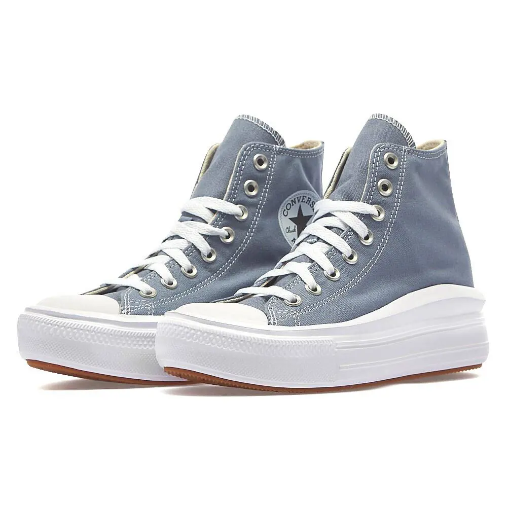 Converse All Star Move HI Platform Sneakers Women Shoes Blue Denim Size 8.5 - Denim - A06500C