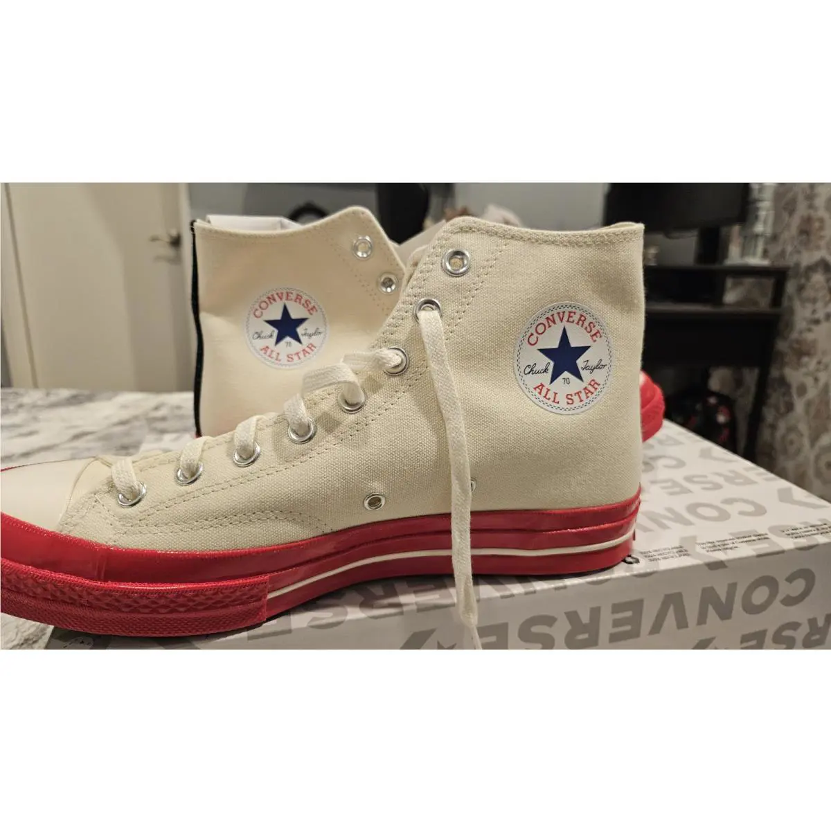 Converse shoes - Converse Comme Des Garcons PLAY Hi White - White 0