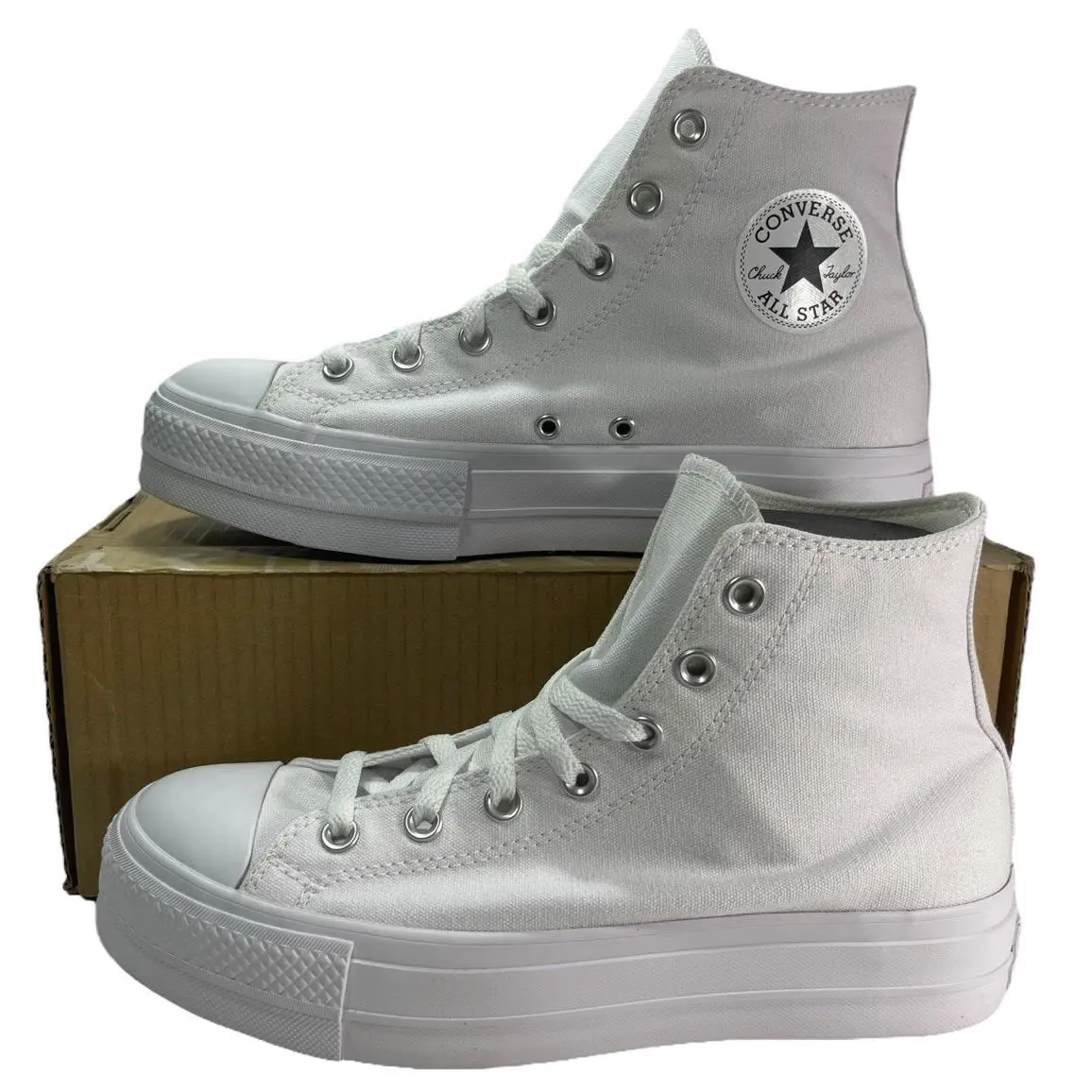 Converse by You Chuck Taylor Platform Lift Hi White Sneaker Women Size 9.5 - White