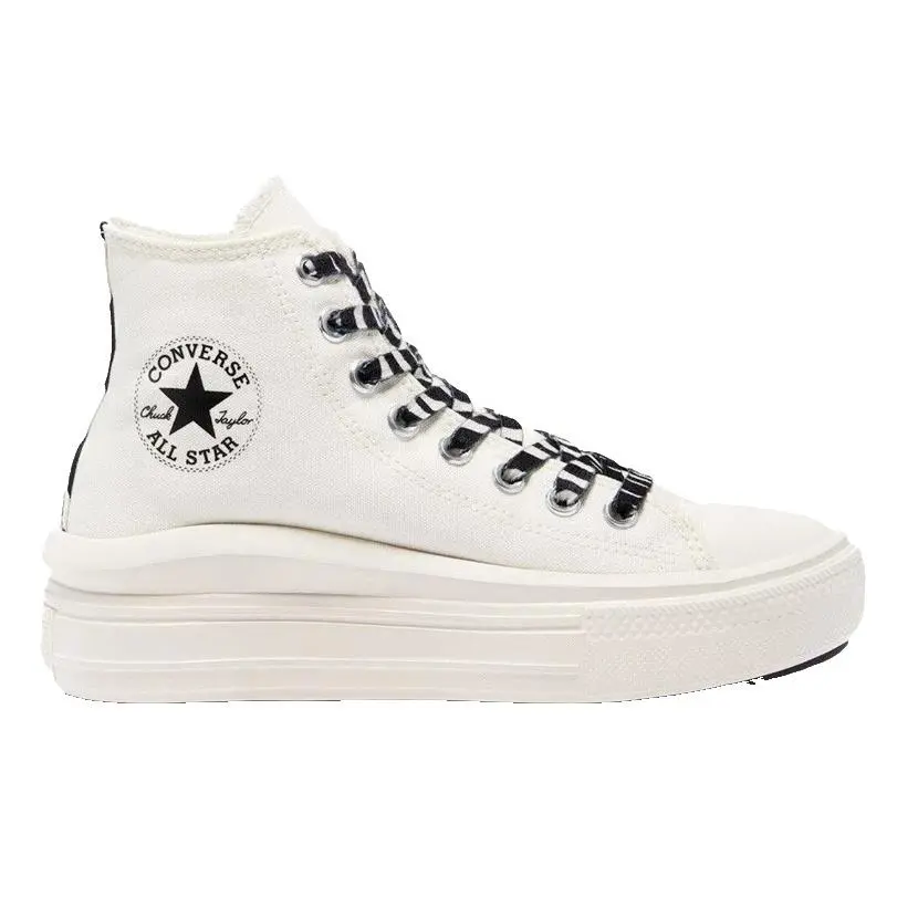Converse Convers Womens Ctas Move HI Platform Athletic Casual Sneakers Egret US 7.5M - Egret/Black/White
