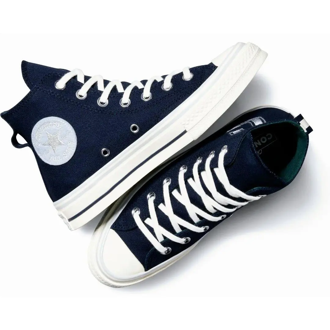 Sz 8.5 - Converse Chuck Taylor All Star Retro Varsity Hi Lift Platform Navy Blue - Navy Blue