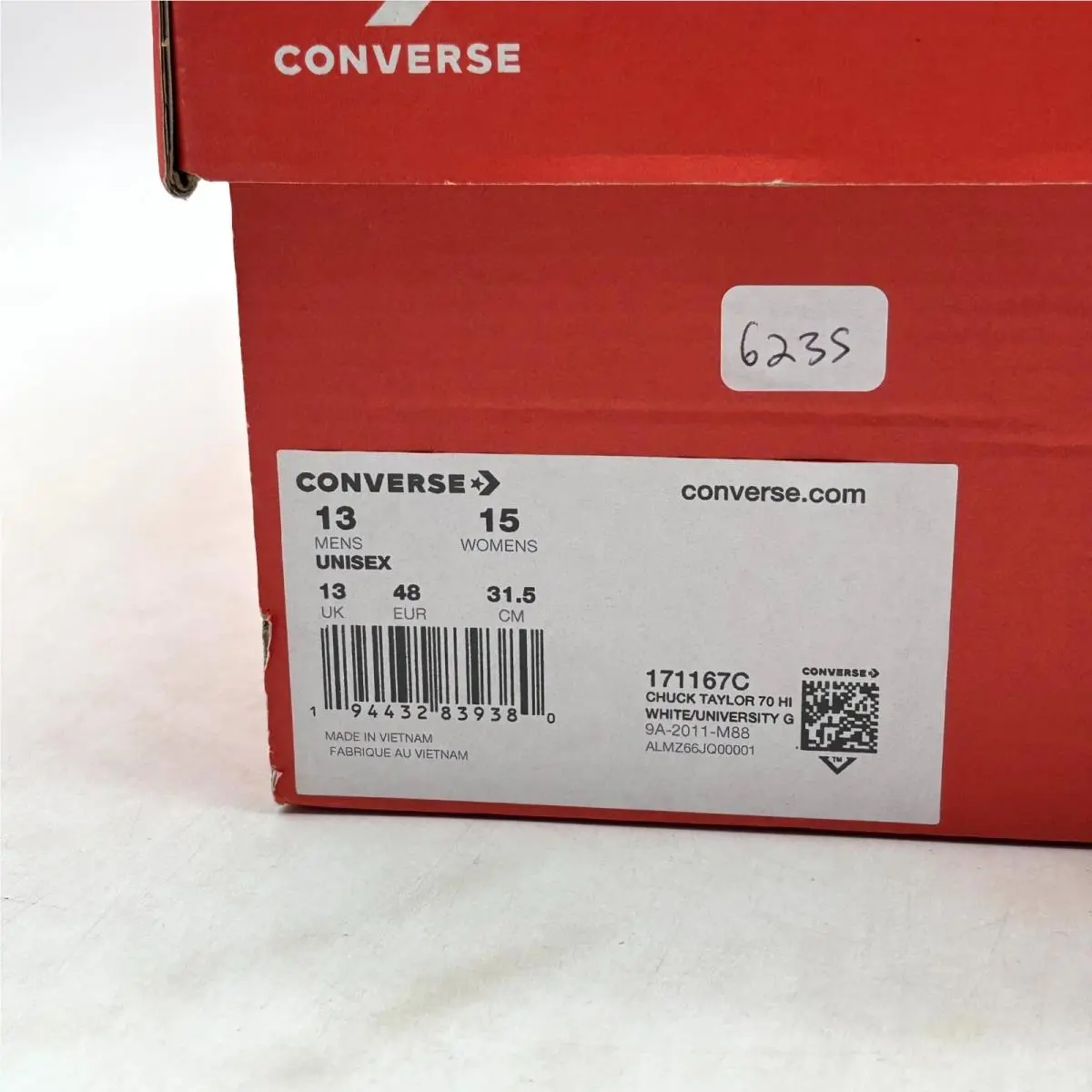 Converse shoes - Converse Chuck Taylor All Star 70 Hi Leather 171167C - 171167C - White (UPC: 194432839380) 8