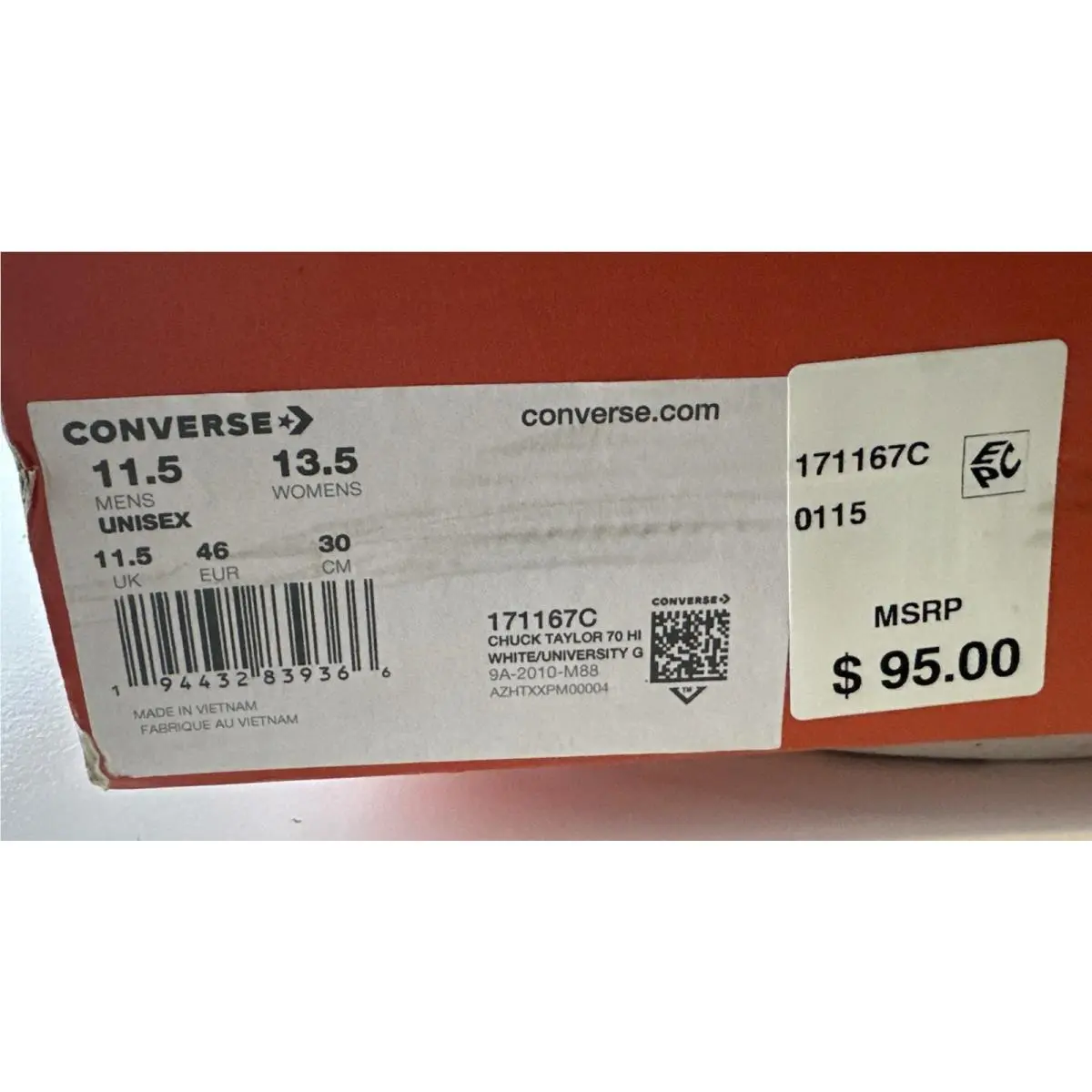 Converse shoes - ROSWELL RAYGUNS 171167C - ROSWELL RAYGUNS - 171167C - White, Manufacturer: White / Orange / Yellow (UPC: 194432839366) 14
