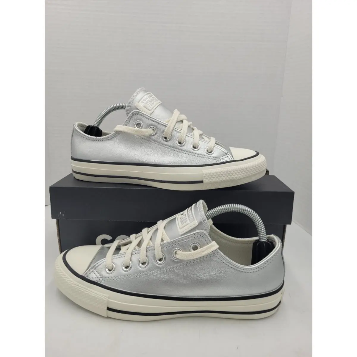 Converse Ctas 6.5 EU 37 Silver/ Black/egret Women`s Sneakers - A11986C