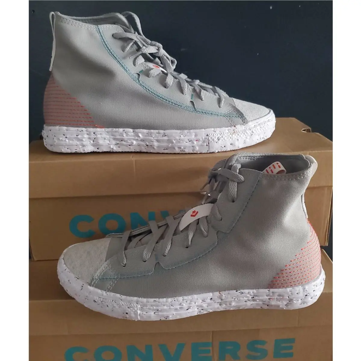 Converse shoes - Converse Chuck Taylor All-Star Hi - 170827C - Ash stone/bright poppy/white (UPC: 194432904385) 0