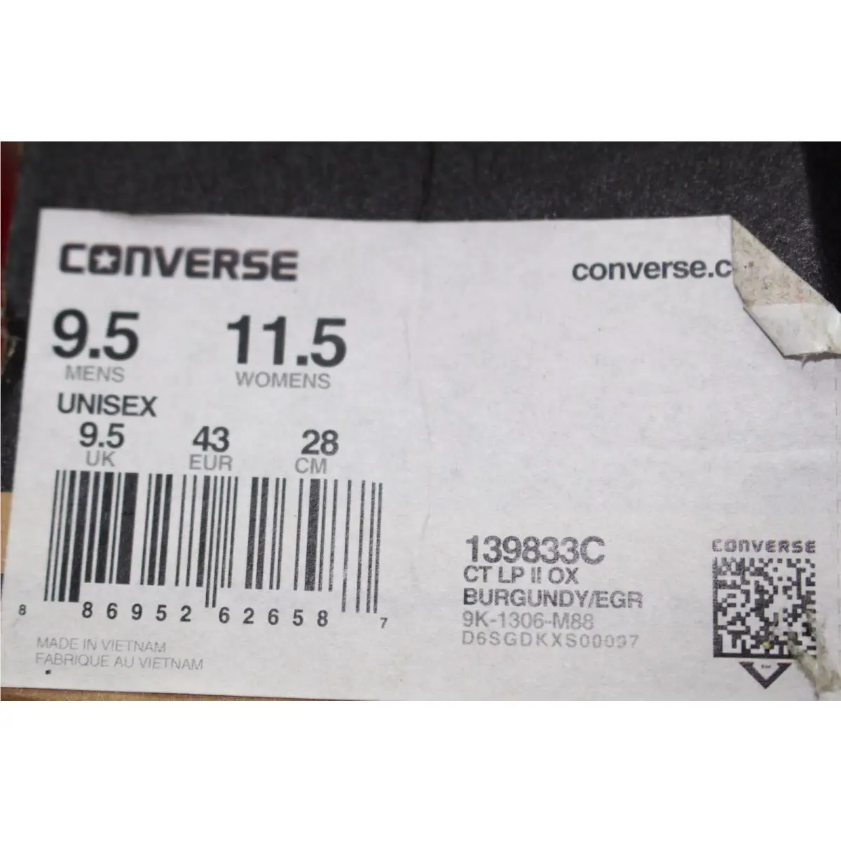 Converse shoes - BURGUNDY & EGRET (UPC: 886952626587) 6