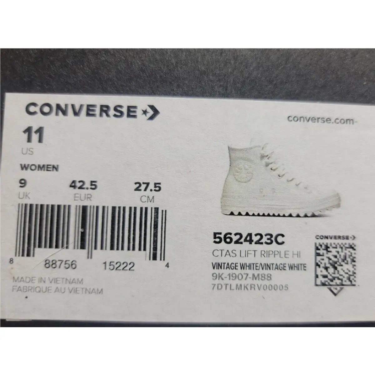 Converse shoes - Lift Ripple High Top - Lift Ripple High Top - 562423c - Vintage White 5
