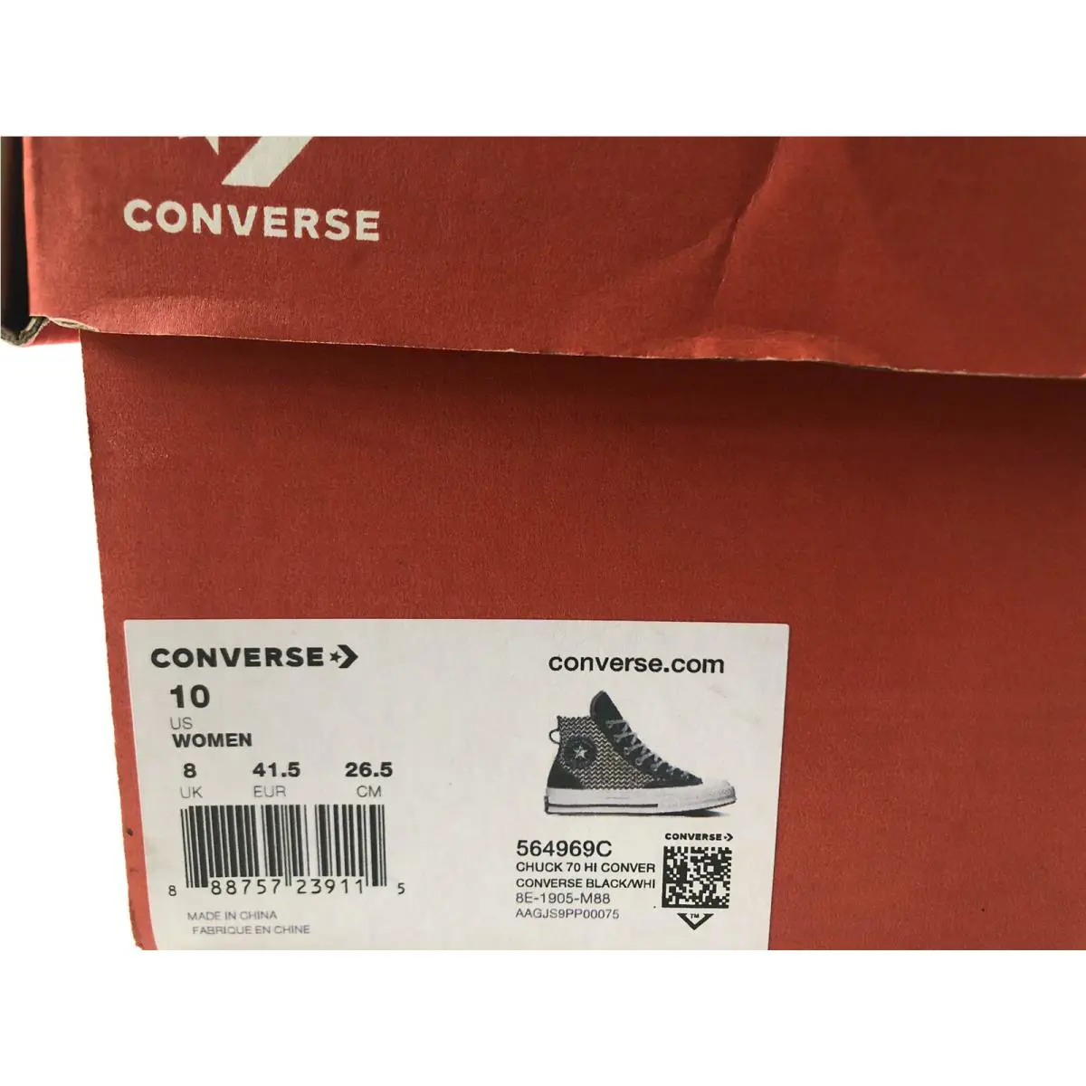 Converse shoes - CTAS 70 HI - CTAS - 564969C - Egret & Black (UPC: 888757239115) 10