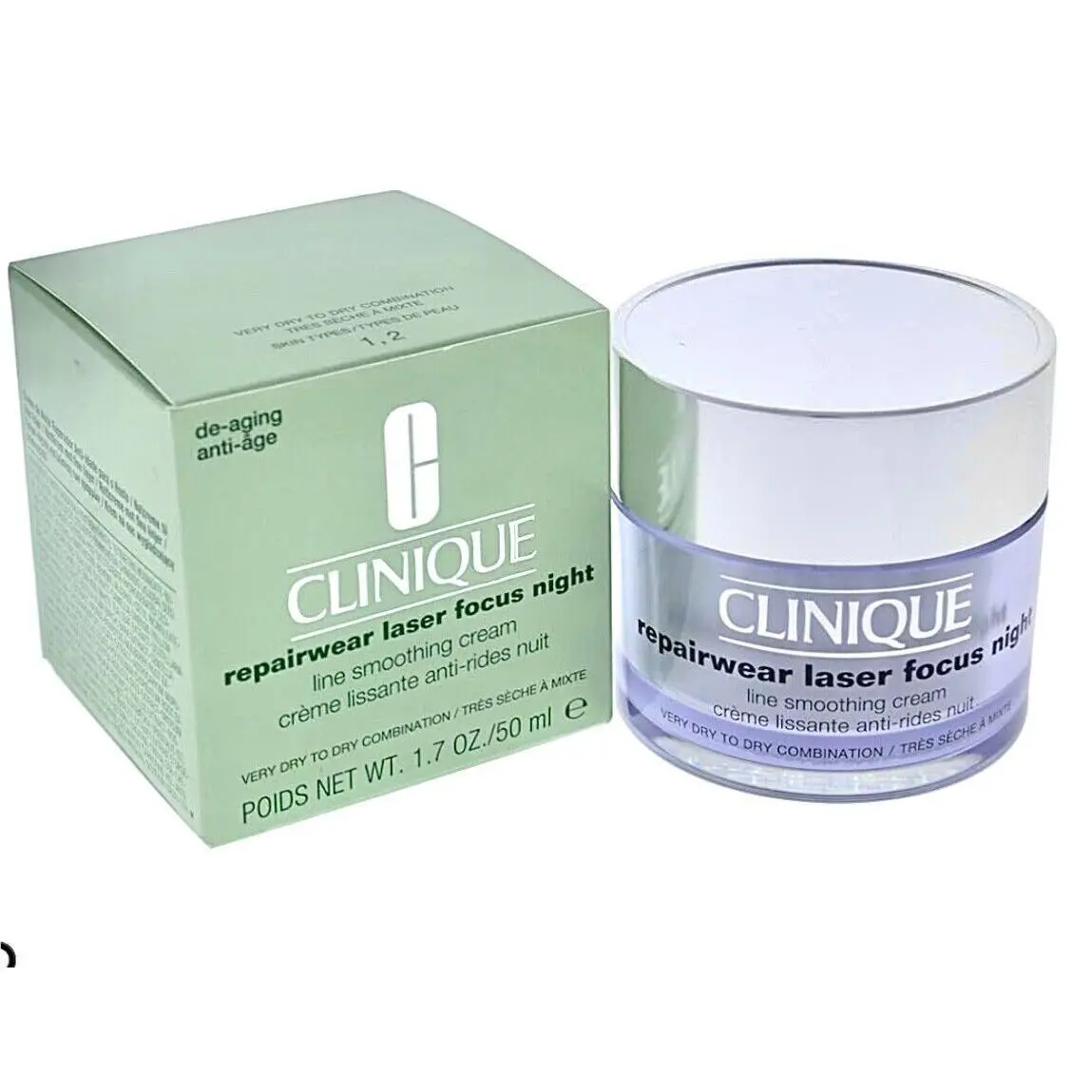 Repairwear Laser Focus Night Line Smoothing Cream 1.7 oz/50 ml Dry 1 2 by Clinique