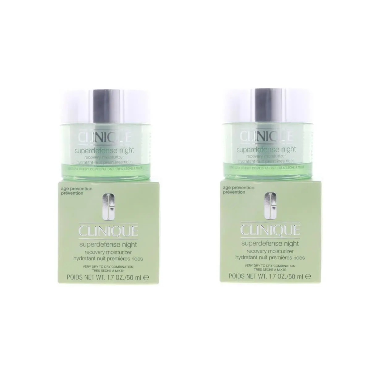 Clinique Superdefense Night Recovery Moisturizer 1.7 oz 2 Pack