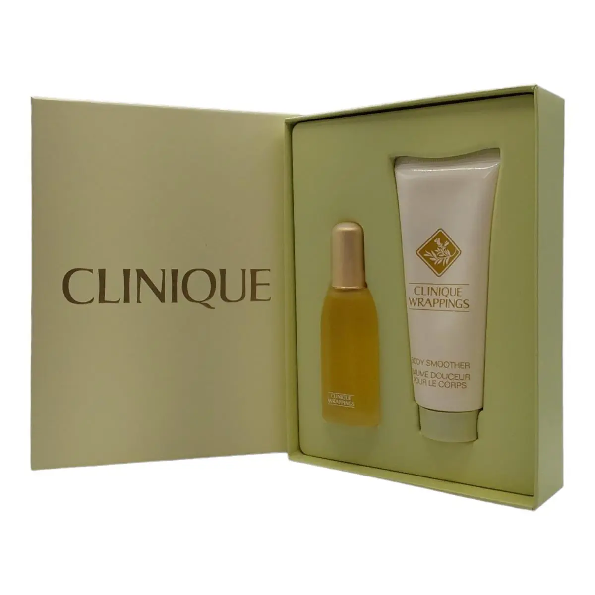 Clinique Wrappings Women 2pc Gift Set .85 oz Perfume + 3.4 oz Body Smoother