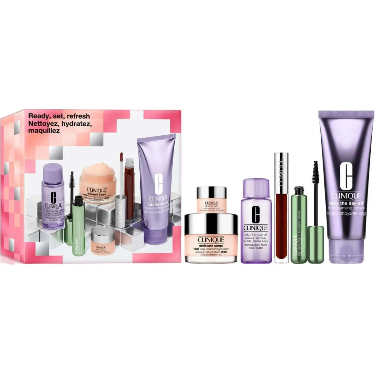 Clinique Ready Set Refresh Skincare Makeup Gift Set 6 in 1