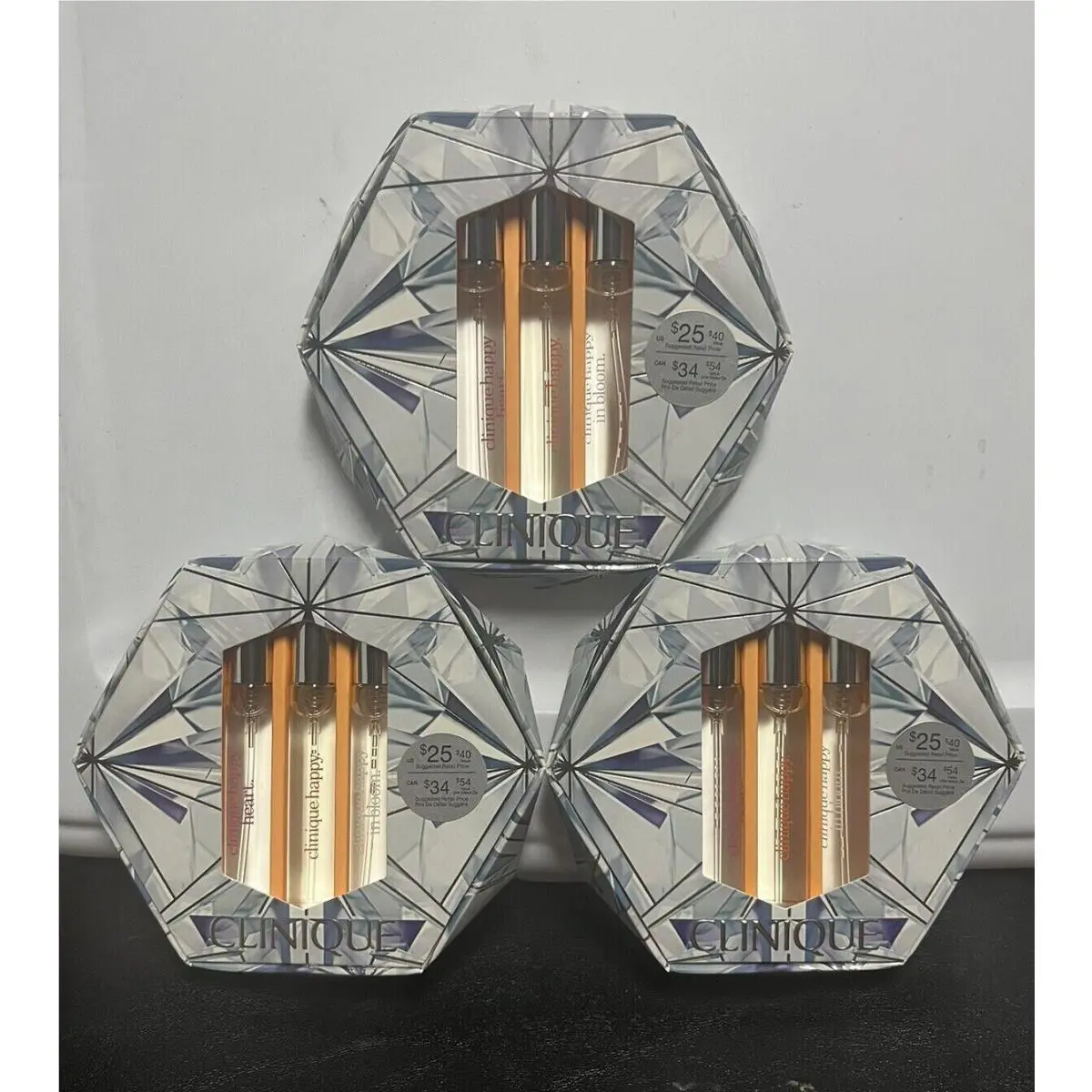 3X Clinique 3-Pc. Happy Treats Fragrance Set: Happy Happy Heart Happy In Bloom