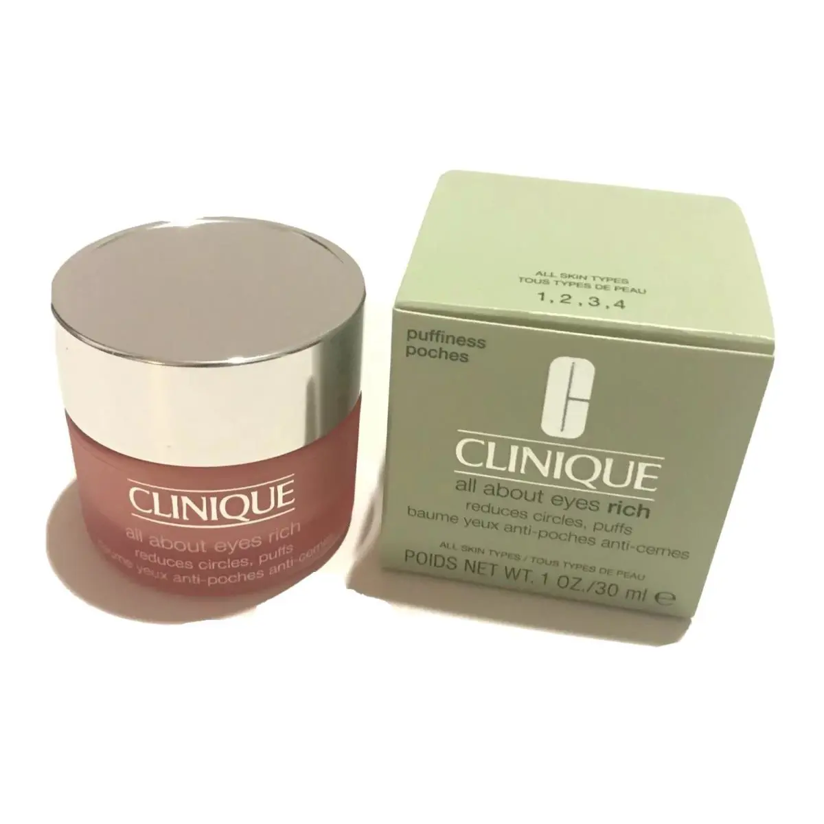 Clinique All About Eyes Reduces Circles Puffs 1.0 oz/30 ml Large Size