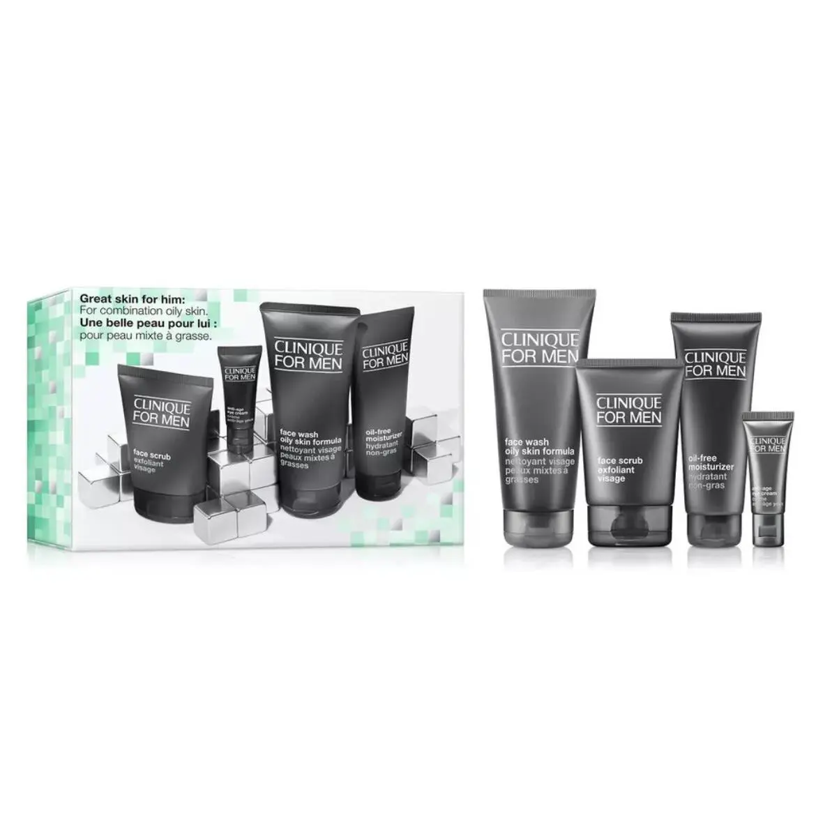 Clinique Great Skin For Him: Combination Oily Skin 4 Piece Set