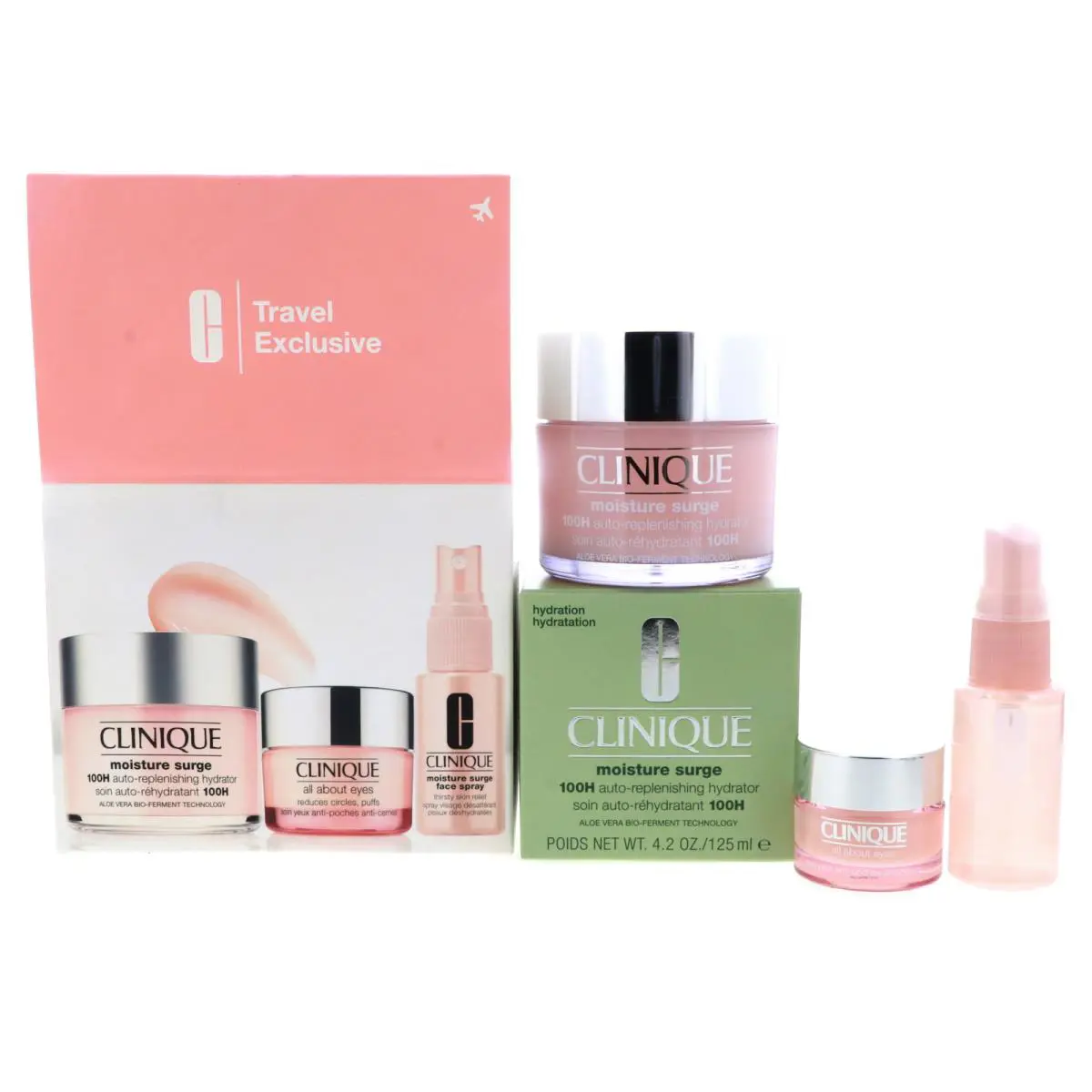 Clinique Moisture Surge Hydrator 4.2 oz All About Eyes 0.5 oz Face Spray 1 oz