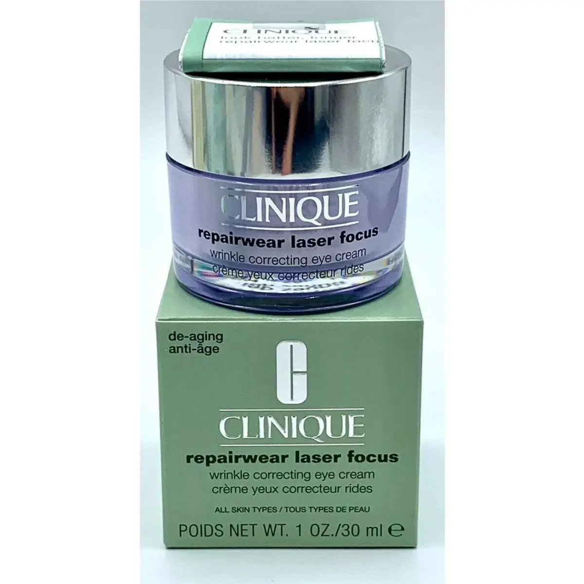Clinique Repairwear Laser Focus Wrinkle Correcting Eye Cream 1oz Boxed A59