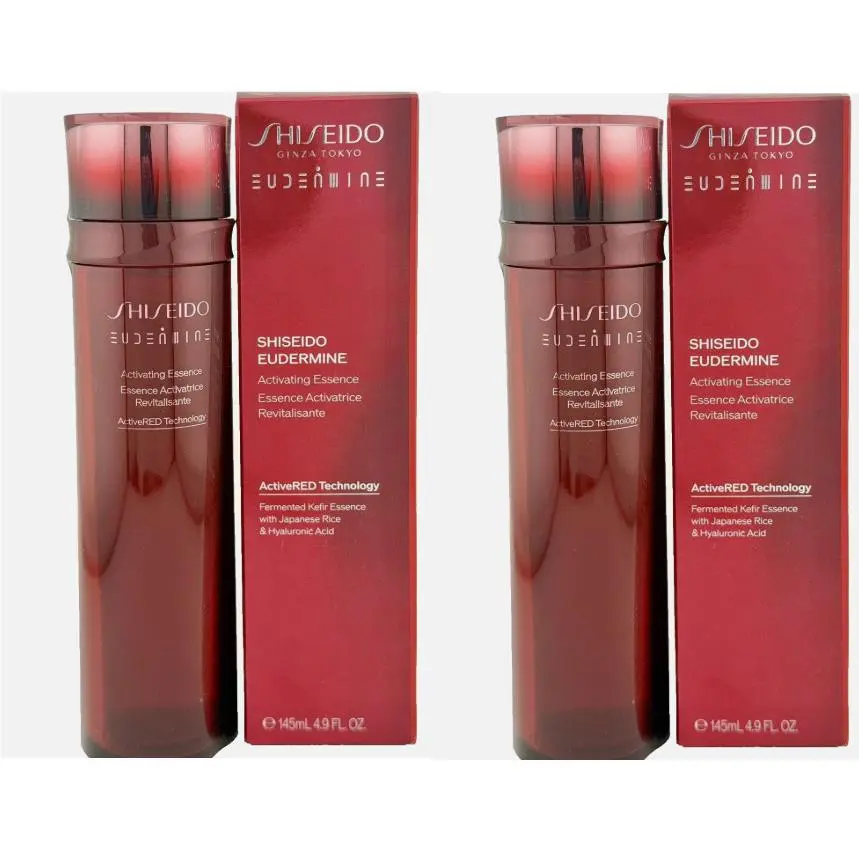2x  Eudermine Activating Essence Active Red Tech 4.9oz / 145ml Each by Shiseido