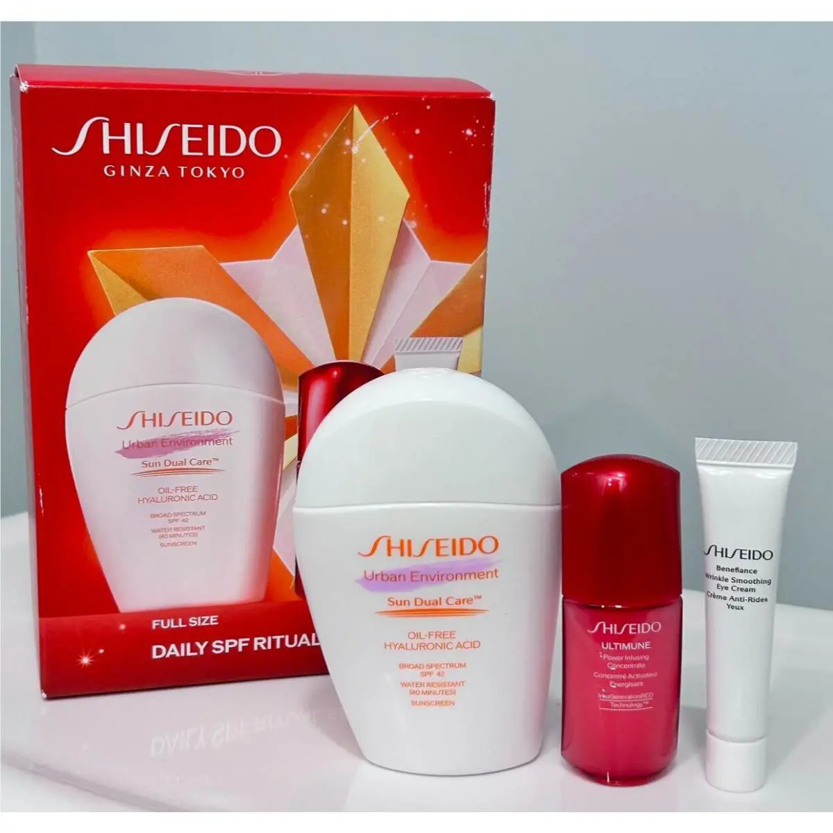 Shiseido Ginza Tokyo Daily Spf Ritual Set-oil Free Sunscreen/serum/eye Cream