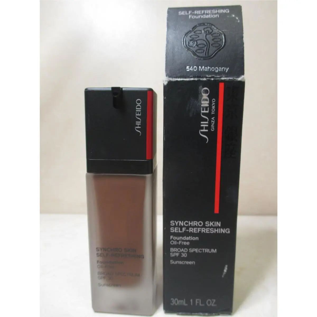 Shiseido Synchro Skin Self-refreshing Foundation 540 Mahagony Spf 30 1.0oz/30ml