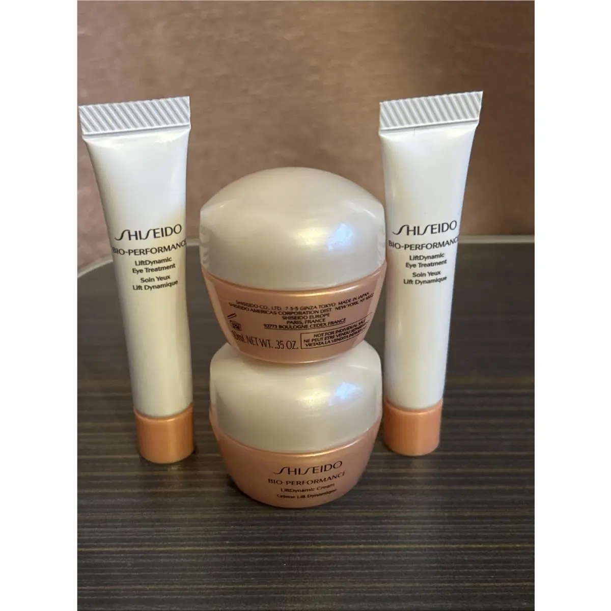 Lot Of Travel Size 2x.35oz Shiseido Liftdynamic Face and 2x0.17oz Eye Cream