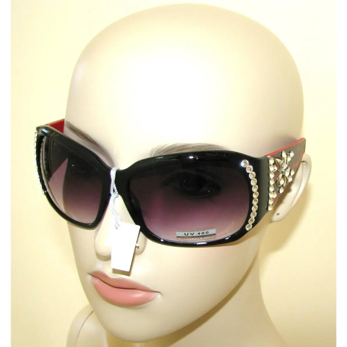 Made with  Elements Crystal Design Black UV400 Sunglasses BLACK&RED by Swarovski