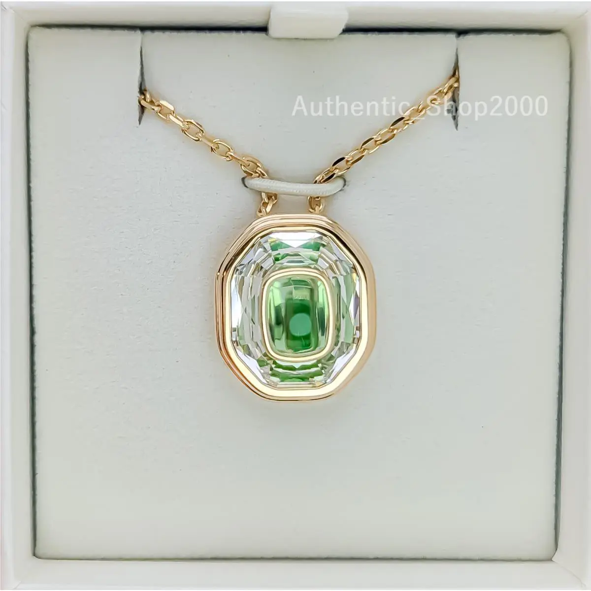 Swarovski Gold Peridot Green Chroma Pendant Necklace 5705580