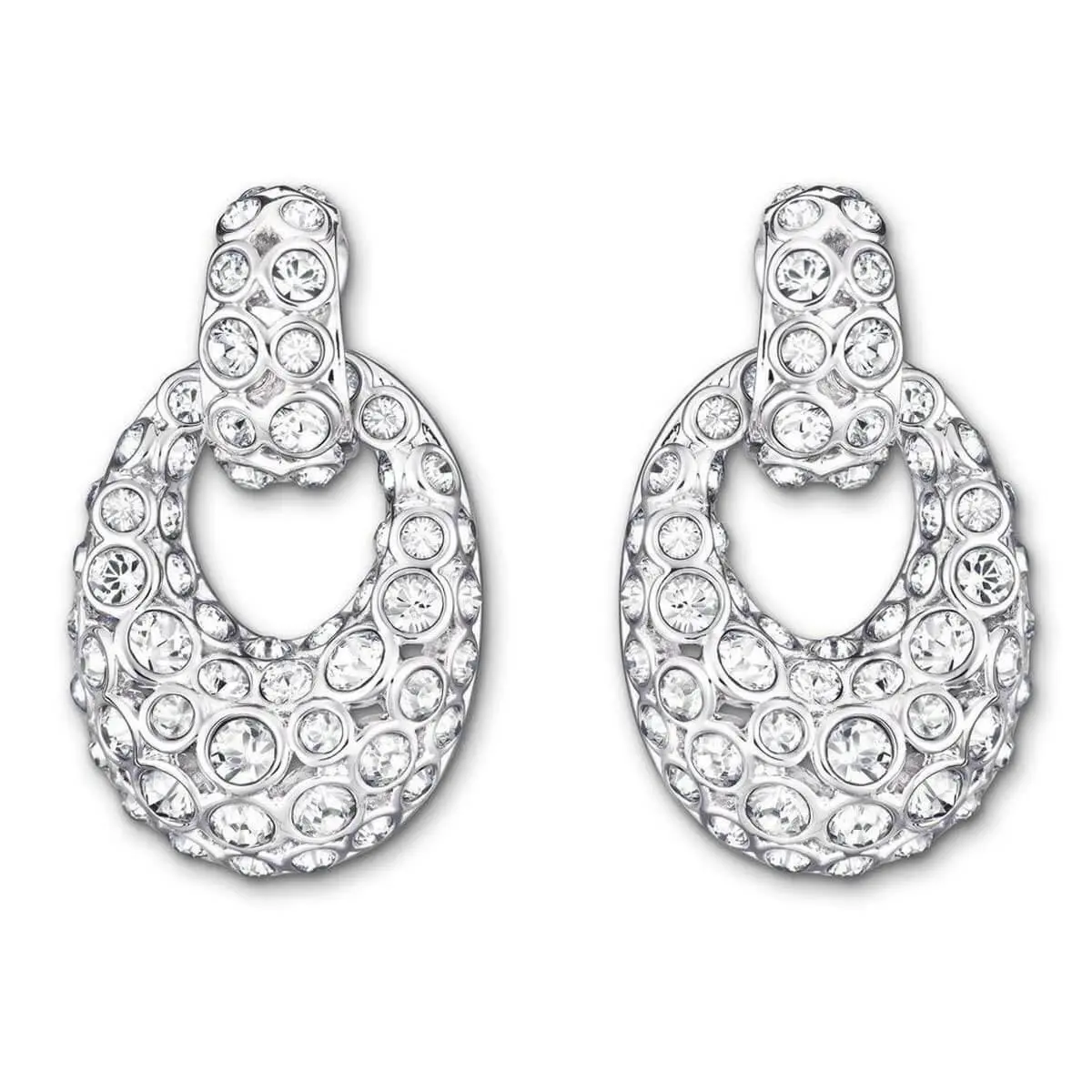 Women`s Earrings Rarely Oval Drop with Crystal Rhodium Plated 5005866 by Swarovski