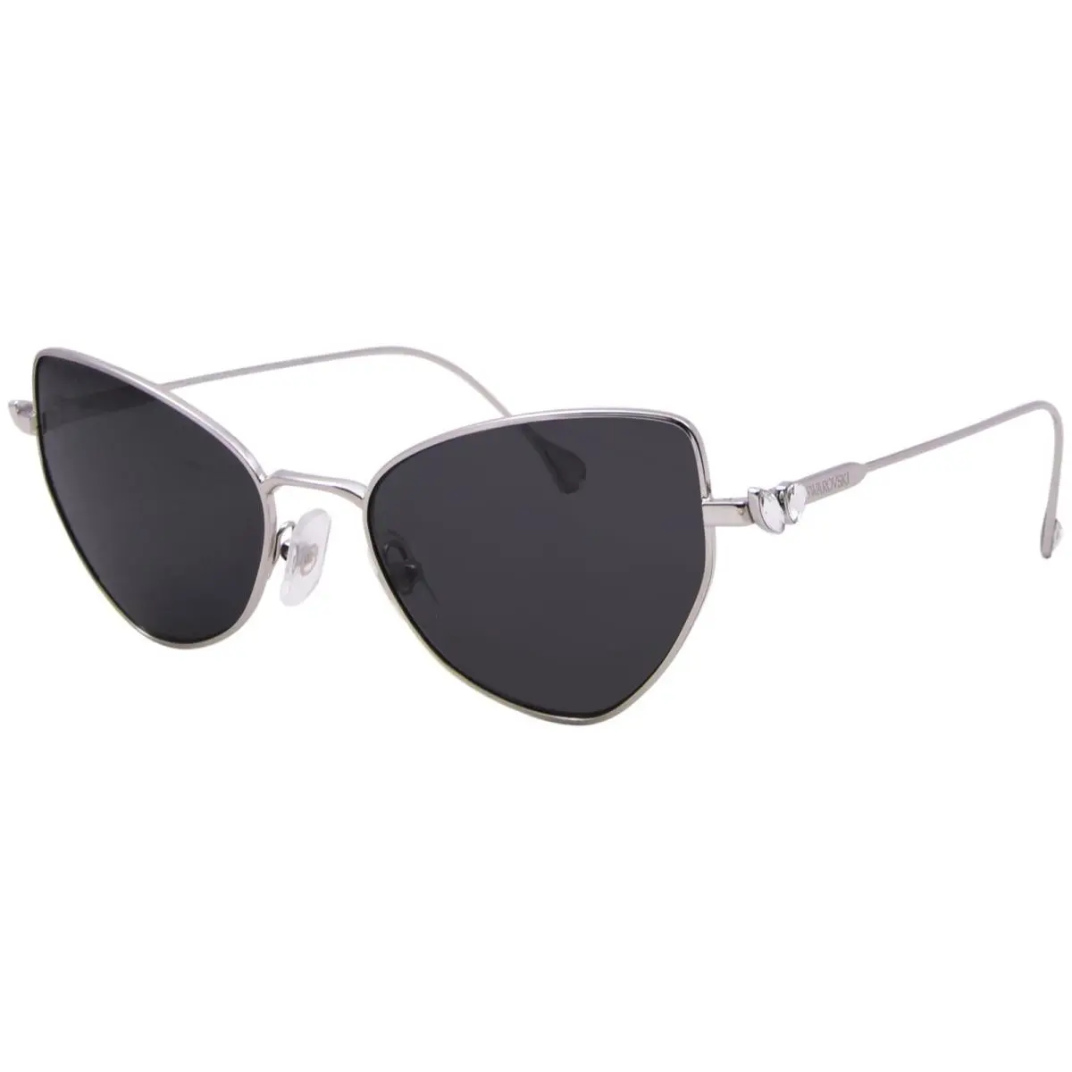 Swarovski SK7011 400187 Sunglasses Women`s Silver/dark Grey Cat Eye Style 56mm