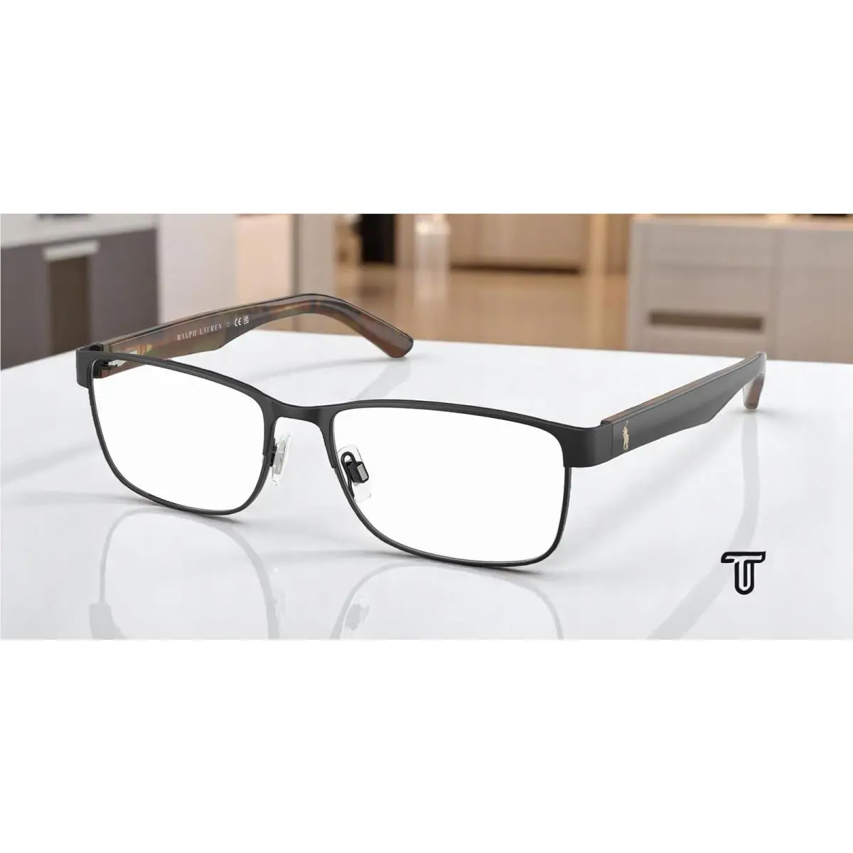 Ralph Lauren Polo PH1157 9038 Matte Black Demo Lens 55 mm Men`s Eyeglasses